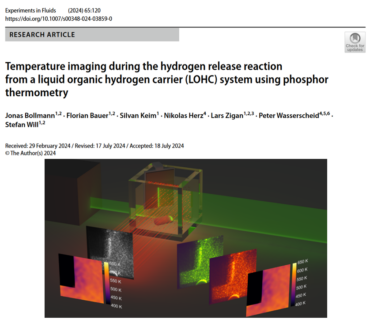 Towards entry "New publication “Temperature imaging during the hydrogen release reaction from a liquid organic hydrogen carrier (LOHC) system using phosphor thermometry”"